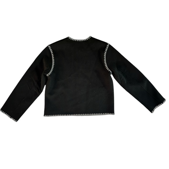 Rails Melanie Jacket Black $348 Scallop Trim Boxy Wool Blend Size XS Pockets - Picture 4 of 9